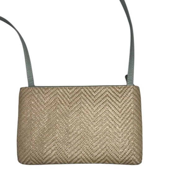 Giani Bernini Straw Bone Natural  Blue Crossbody Bag - Picture 5 of 10